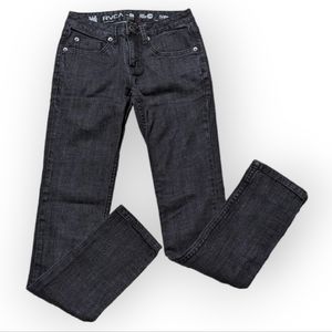 Woman's Faded Black Premium Cotton Denim Straight Leg Jeans by RVCA Size 26